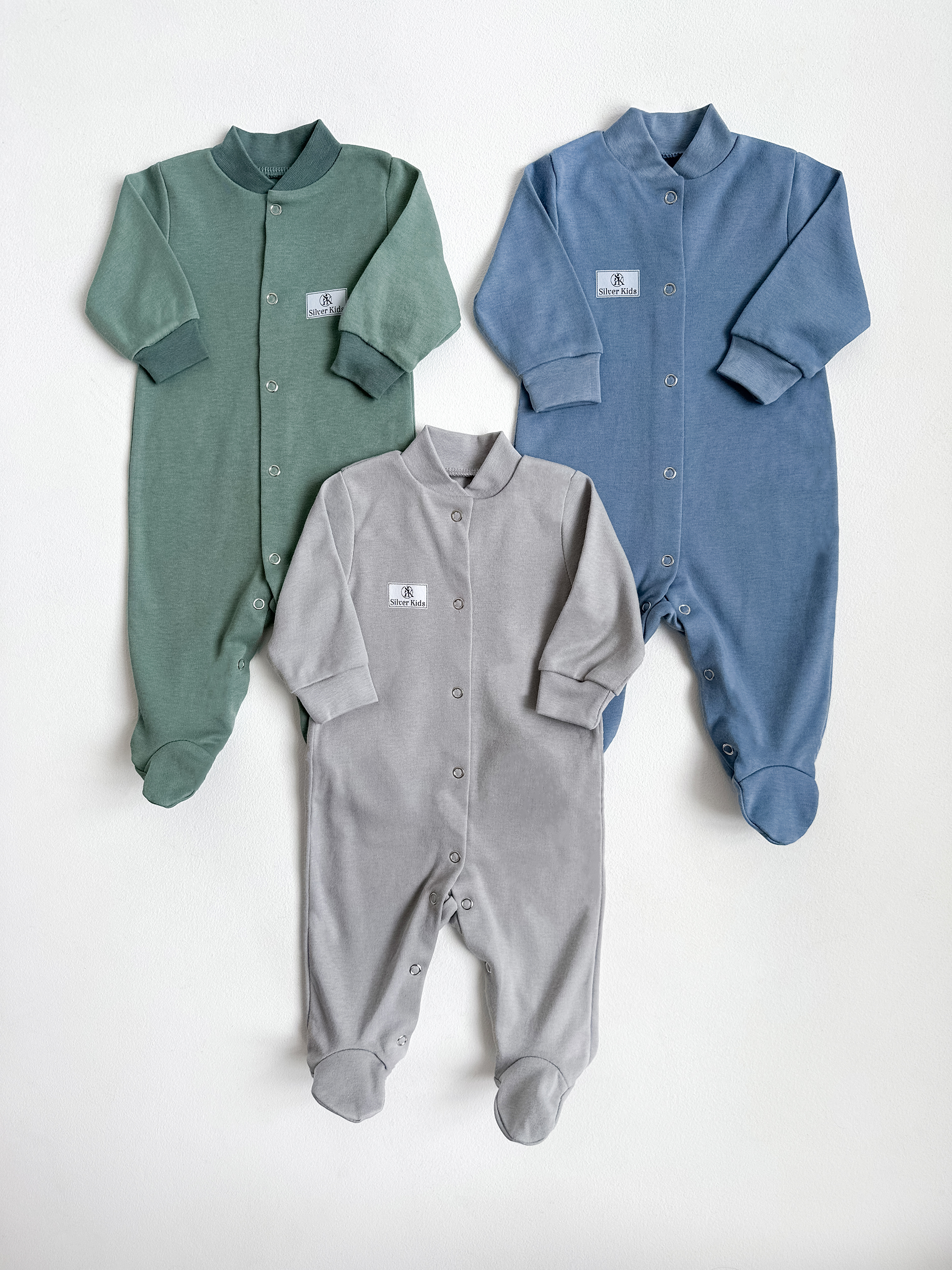 Комбинезон-слип на кнопках 3 штуки «Silver kids»